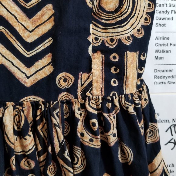 Passports Of Pier 1 Imports dress Small Aztec tribal print midi boho VINTAGE - Picture 4 of 11